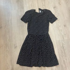 Forever 21 black floral open back dress